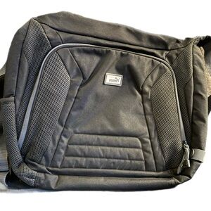 Vintage Puma Messenger Bag – Black with Mesh Accents